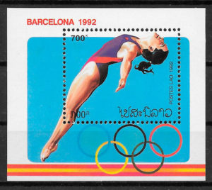 filatelia olimpiadas Laos 1992