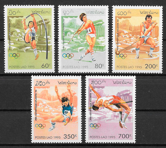 colección selos olimpiadas Laos 1995