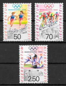 sellos olimpiadas Liechtenstein 1992
