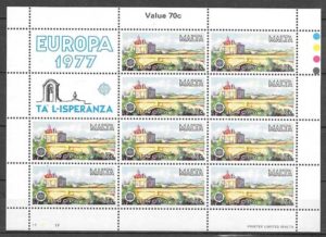 filatelia colección Europa Malta 1977