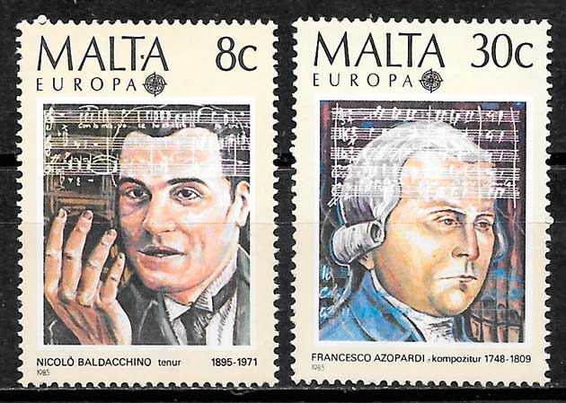 sellos Europa Malta 1985