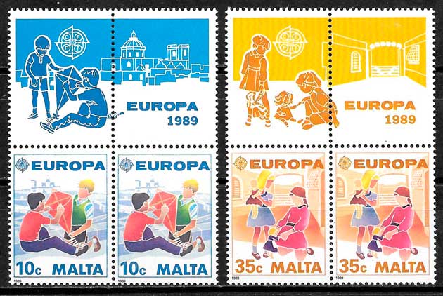 sellos Europa Malta 1989