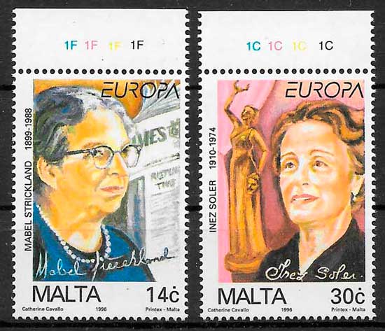 filatelia coleccion Europa Malta 1996