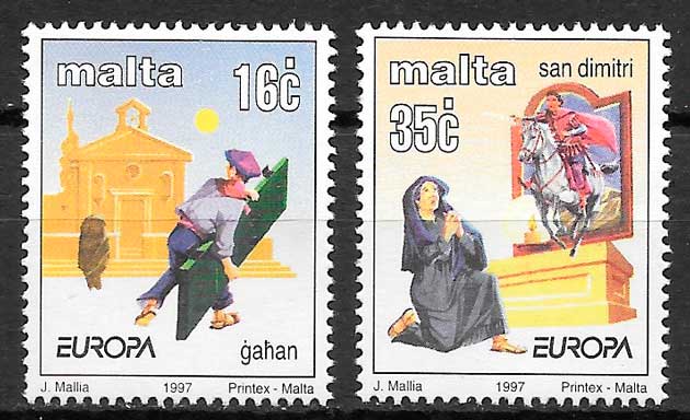 sellos Europa 1997 Malta