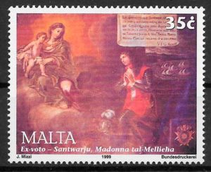 filatelia pintura Malta 1999
