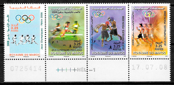 filatelia colección olimpiadas Marruecos 2008