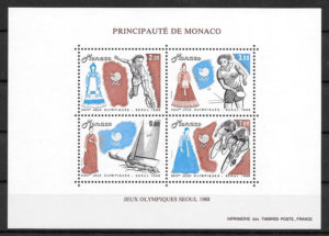 coleccion sellos olimpiadas Monaco 1988