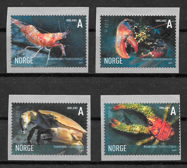colección sellos fauna Noruega 2007