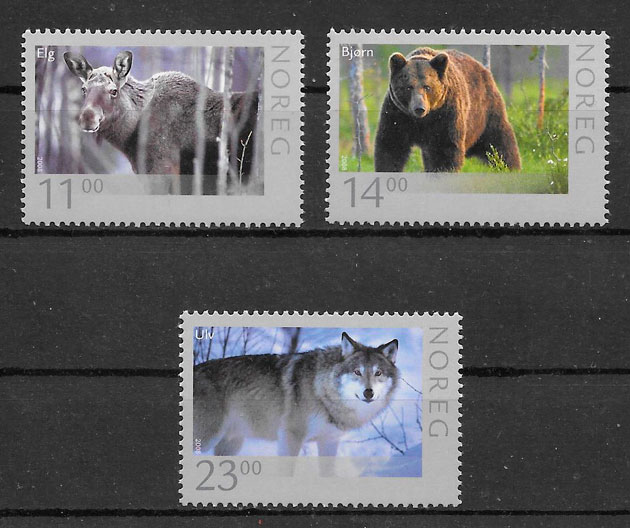 colección sellos fauna Noruega 2008