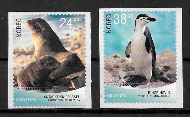 colección sellos fauna Noruega