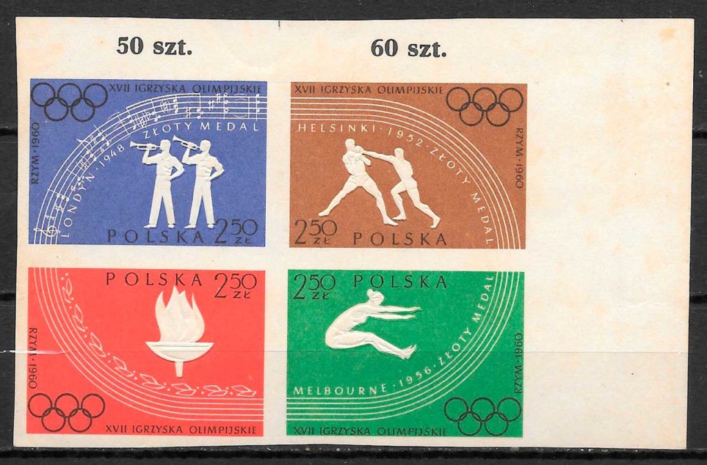 filatelia olimpiadas Polonia 1960