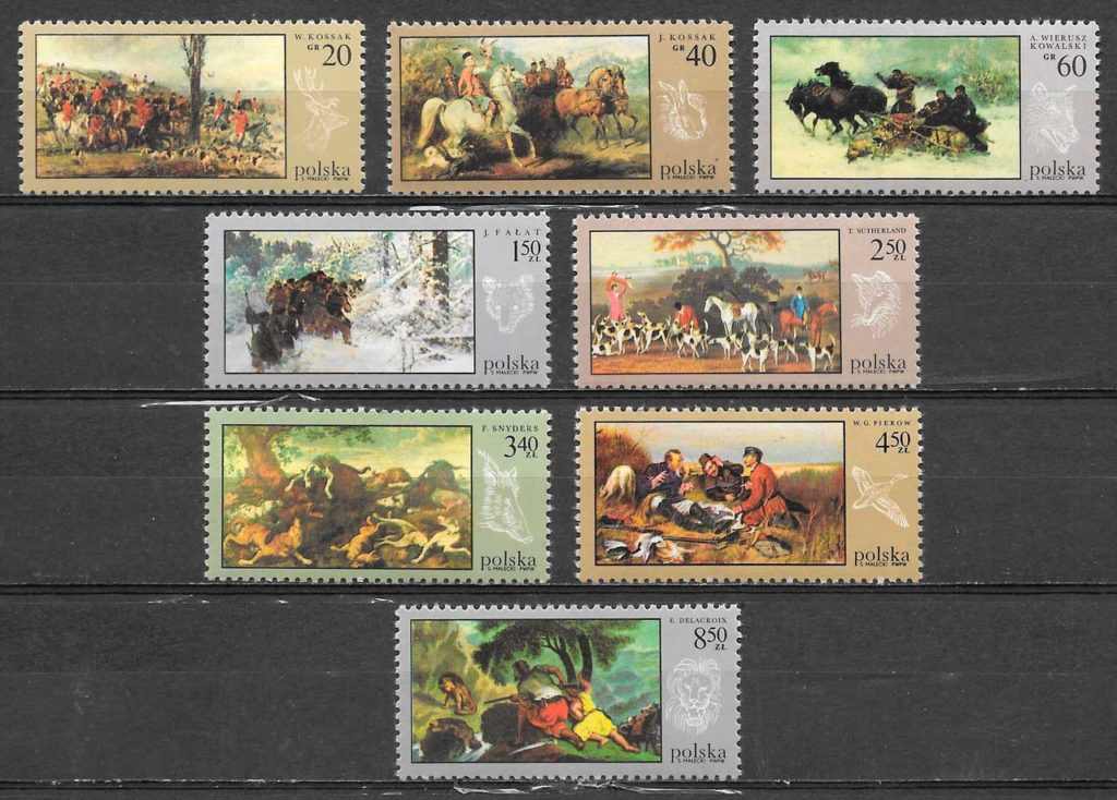 coleccion sellos pintura Polonia 1968