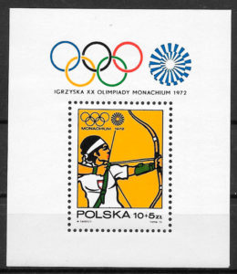 selos olimpiadas Polonia 1972