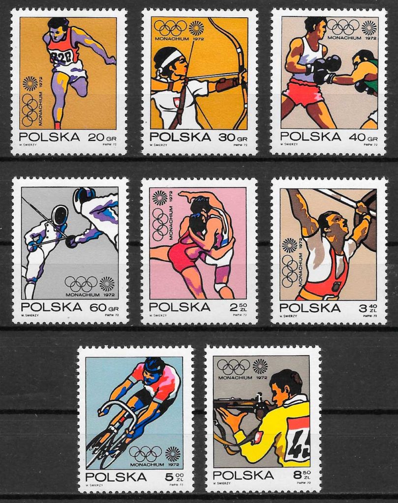 sellos olimpiadas Polonia 1972