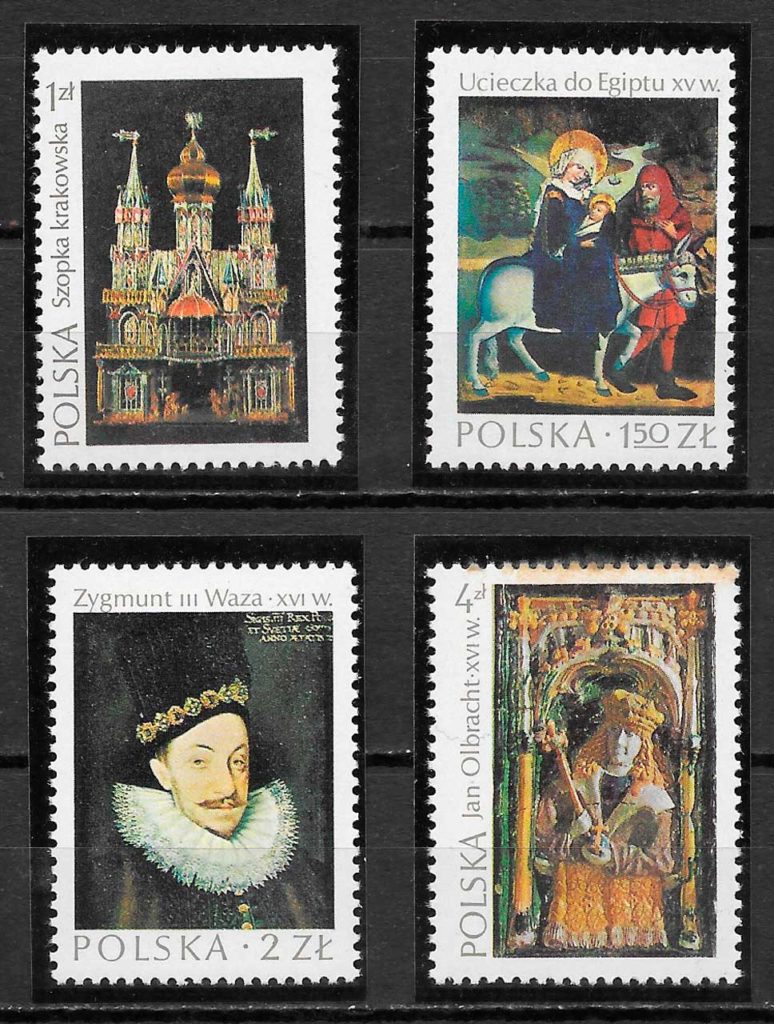 filatelia coleccion pintura Polonia 1974