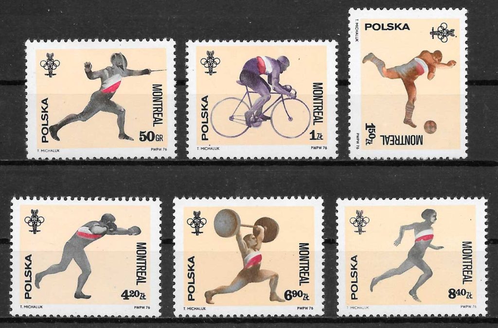 coleccion sellos olimpiadas Polonia 1976