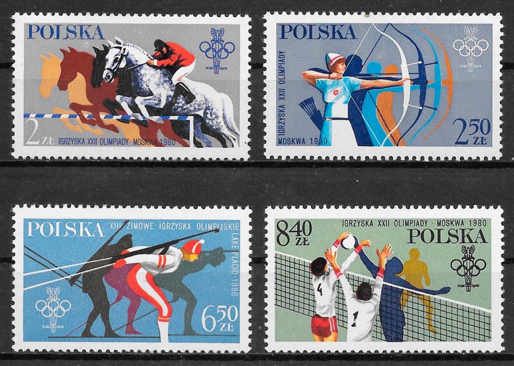 sellos olimpiadas Polonia 1980