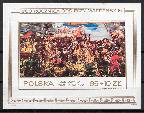 filatelia pintura Polonia 1983