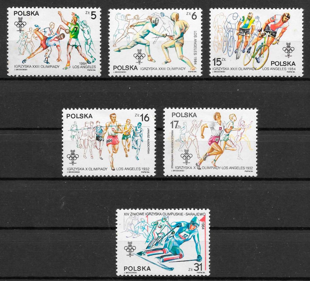 filatelia coleccion olimpiadas Polonia 1984
