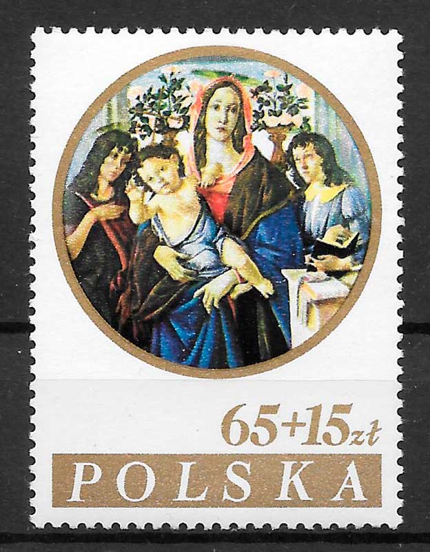 sellos pintura Polonia 1985