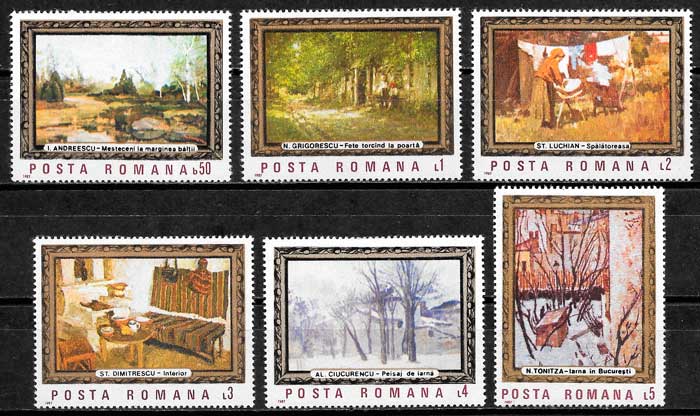 coleccion selos pintura Rumania 1987