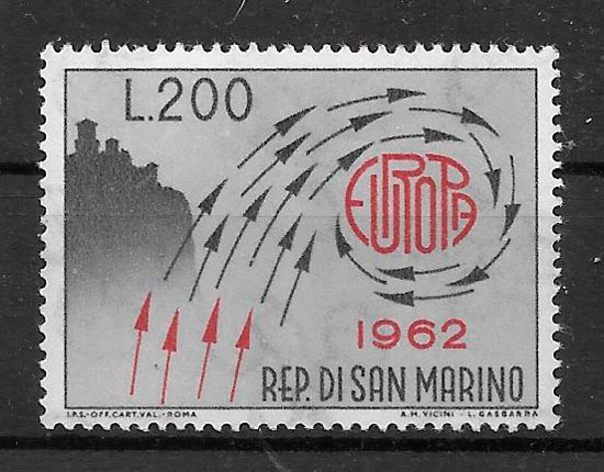 sellos tema Europa San Marino 1962