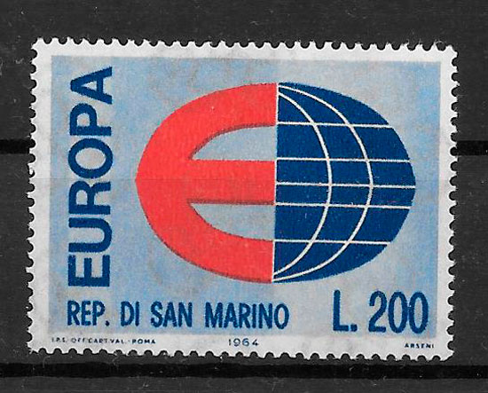 sellos tema Europa San Marino 1964