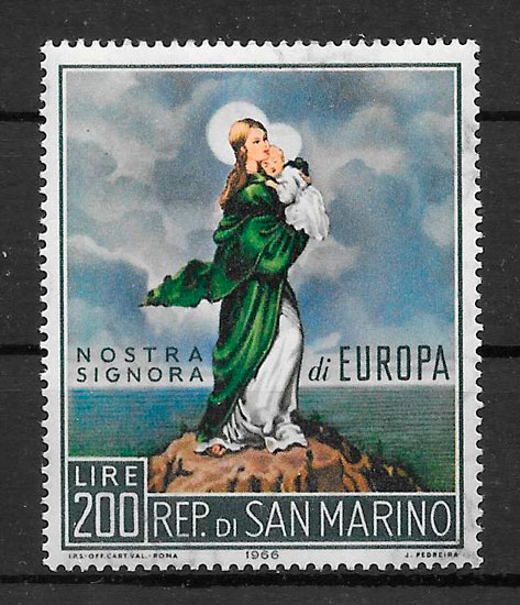 sellos tema Europa San Marino 1966