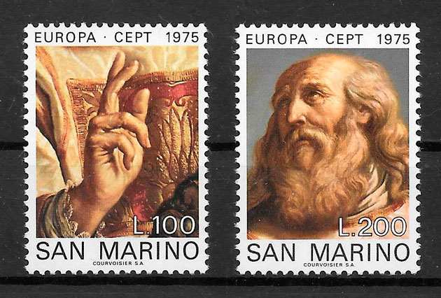 filatelia colección tema Europa San Marino-