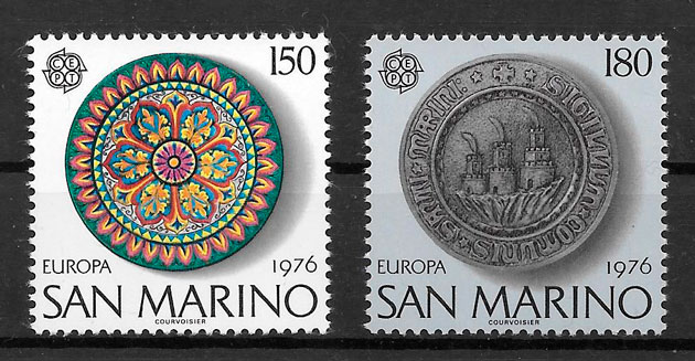 sellos tema europea San Marino 1976