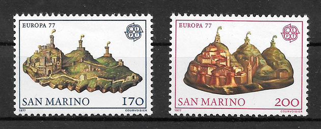 sellos tema Europa San Marino 1977