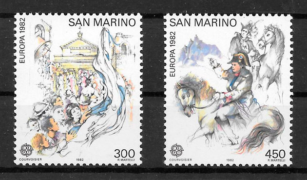 sellos tema Europa San Marino 1982