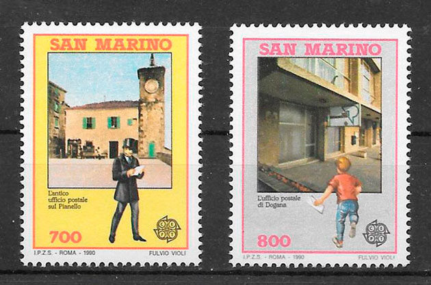 filatelia tema Europa San Marino 1990
