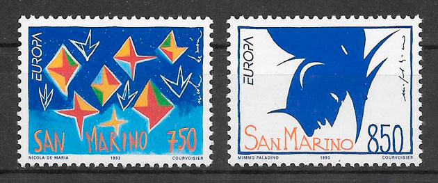 filatelia colección tema Europa San Marino 1993