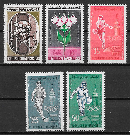 sellos olimpiadas Tunez 1960