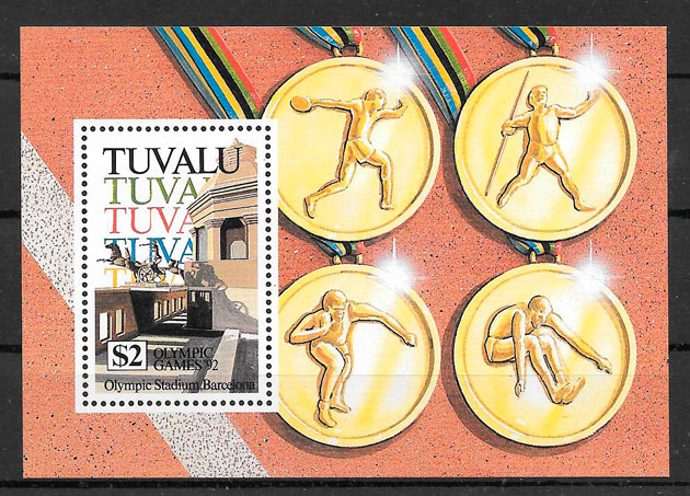 sellos olimpiadas Tuvalu 1992
