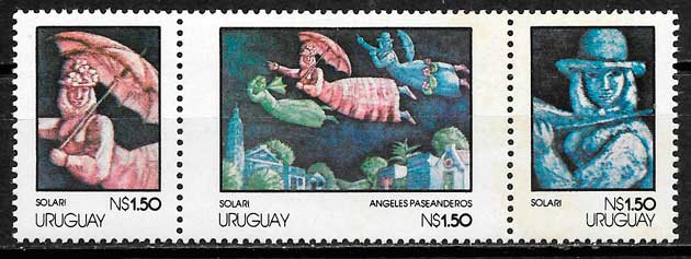 filatelia coleccion pintura Uruguay 1978
