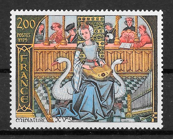 colección sellos arte Francia 1979