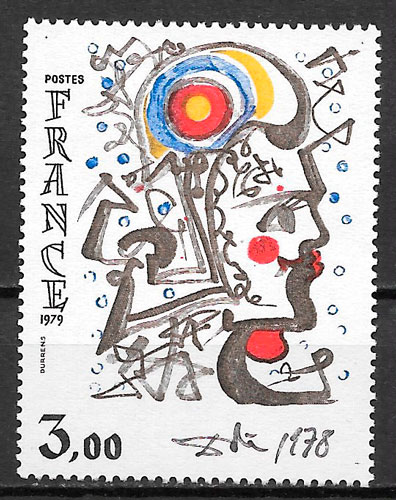 colección sellos pintura Francia 1979