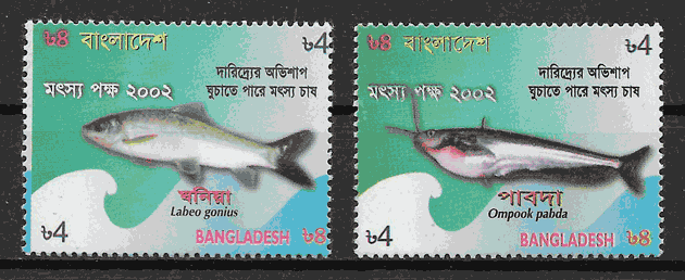 filatelia colección fauna Bangladesh 2002