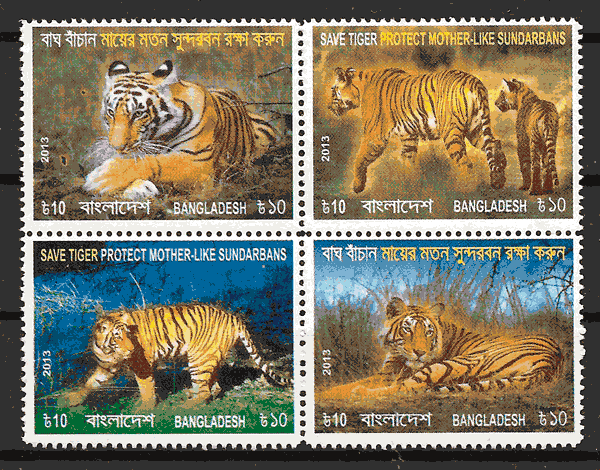 filatelia colección fauna Bangladesh 2013