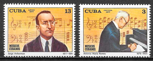 sellos personalidades Cuba 1977