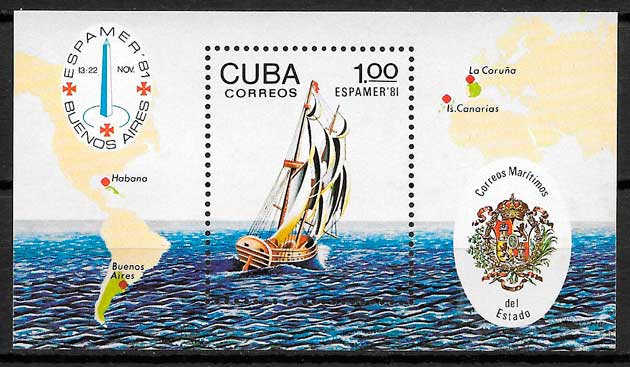 sellos transporte Cuba 1981
