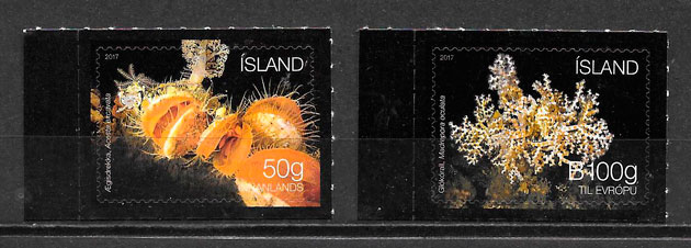 colección sellos fauna ISLANDIA 2017