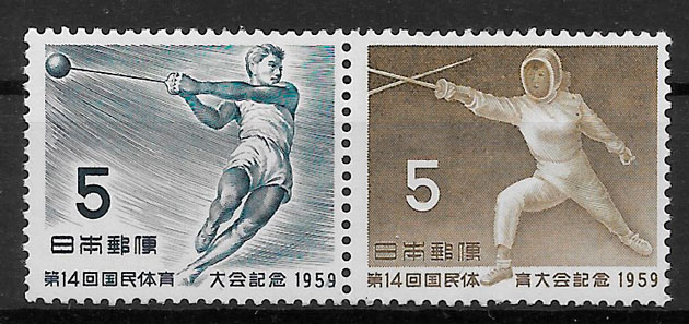 filatelia deporte Japón 1959