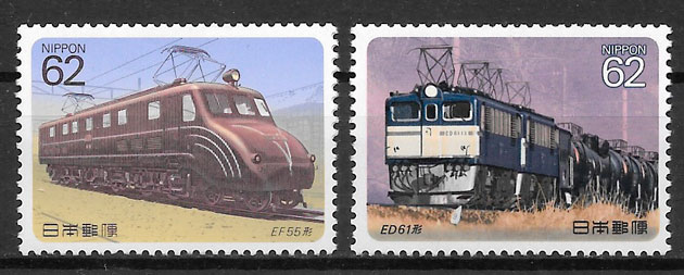 selos trenes Japón 1990