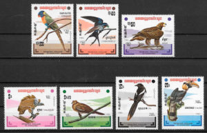 filatelia colección fauna Kampuchea 1983