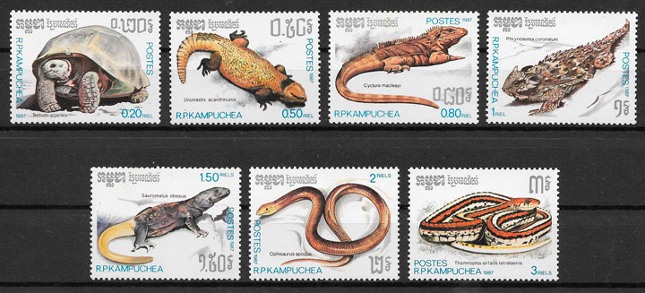 colección sellos fauna 1987 rectiles