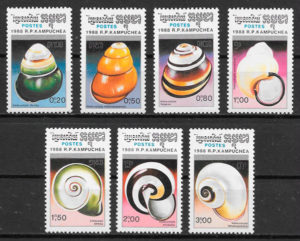 filatelia colección fauna Kampuchea 1988