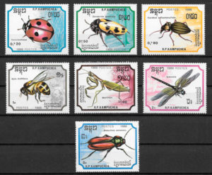 filatelia colección fauna Kampuchea 1988